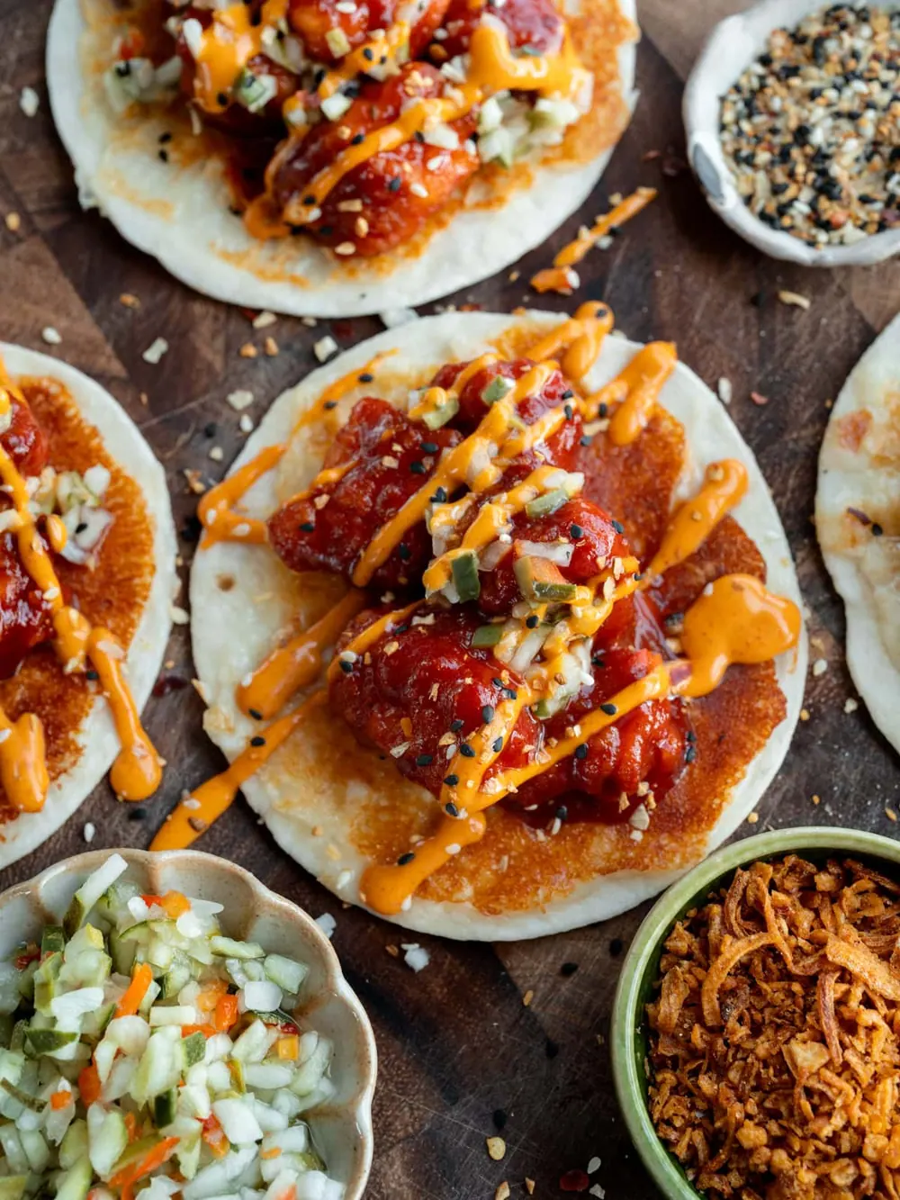 Tacos with a gochujang finish